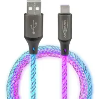 Ansmann 1700-0158 Câble de données & de charge avec LEDs, prise USB-A - USB-C