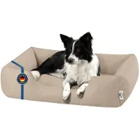 BedDog Zara Lit Pour Chien, Panier Corbeille, Coussin De Chien [L Env. 80x65cm, Namib-Sand (Beige)]