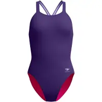 Speedo Female Solid Powerback Swimsuit Violet UK 30 Femme