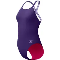 Speedo Female Solid Powerback Swimsuit Violet UK 32 Femme
