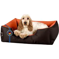 BedDog Lit pour chien LUPI Coussin pour chien lavable,SUNSET (brun/orange),(M) ca. 70x55x18cm