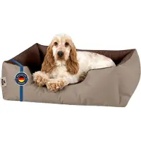 BedDog Lit pour chien LUPI, canapé pour chien, coussin lavable, NAMIBSAND (beige/marron), (M) env. 70 x 55 x 18 cm