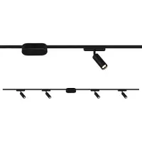Briloner Luxtrail Système de rail, kit de démarrage de 2 mètres, 4 spots LED, blanc chaud, 5W, 450lm par spot, orientables, extensible jusqu'à 10 mètres