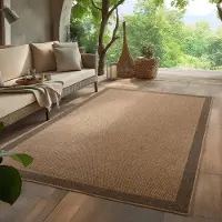 HomebyHome Tapis Intérieur Extérieur Imperméable Aspect Naturel Jute Idéal pour Salon Cuisine Terrasse et Balcon, Taille: 240x340 cm