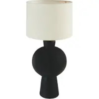 Atmosphera Lampe à poser Yulia 59 cm céramique noire abat-jour blanc