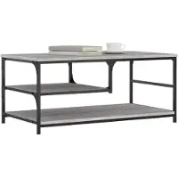 vidaXL Table basse Gris Sonoma 90x49x40 cm Bois composite