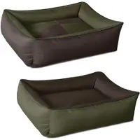 BedDog Max Quattro 2en1, Lit Pour Chien , Panier Corbeille, Coussin De Chien [L Env. 80x65cm, Mystic (Vert/Brun)]