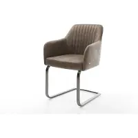 DELIFE Cantilever Greg-Flex microvelours taupe vintage pied cantilever plat grafiete ressorts ensachés