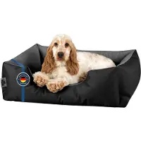BedDog Lit pour chien LUPI Canapé pour chien Coussin pour chien lavable, THE-ROCK (noir/gris), (S) env. 55 x 40 x 17 cm