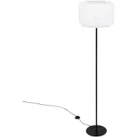 Atmosphera créateur d'intérieur - Lampadaire "tobie" coton noir &amp blanc h150cm