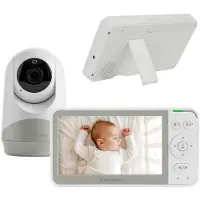 Kikkaboo Kikka boo Babyphone Rhen caméra 5 pouces écran ECO mode berceuse vision nocturne blanc