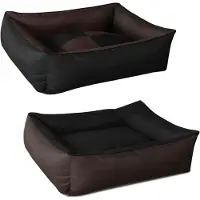 BedDog Max Quattro 2en1, Lit Pour Chien , Panier Corbeille, Coussin De Chien [L Env. 80x65cm, Mocca (Noir/Brun)]