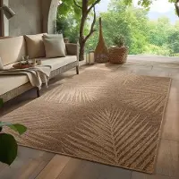 HomebyHome Tapis Intérieur Extérieur Imperméable Aspect Naturel Jute Idéal pour Salon Cuisine Terrasse et Balcon, Taille: 200x290 cm