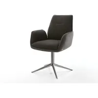 DELIFE Chaise-pivotante Zoa-Flex tissu mixte noir pied de chaise 4 branches grafiete pivotement sur 360° fonction bascule ressorts ensachés