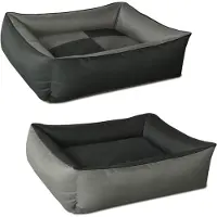 BedDog Max Quattro 2en1, Lit Pour Chien , Panier Corbeille, Coussin De Chien [L Env. 80x65cm, Rock-Flow (Gris/Anthracite)]