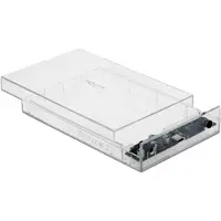 DeLOCK External Enclosure for 3.5" SATA HDD with USB Type-C - Speichergehäuse - 3.5" (8,9 cm) - SATA 6Gb/s - 6 Gbit/s - USB 3,2 (Gen 1) - durchsichtig (42623)