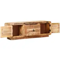 Syfax Meuble TV 120x30x40 cm Bois de manguier brut