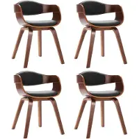 Syfax Chaises à manger lot de 4 bois courbé et similicuir