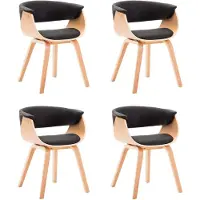 vidaXL Chaises de salle à manger 4 pcs. noir bois courbé et similicuir