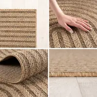 Teppium Tapis Extérieur Couloir 80x150 cm Résistant aux Intempéries Facile d’Entretien Aspect Jute Naturel Design Scandinave Boho pour Entrée Cuisine Terrasse Balcon