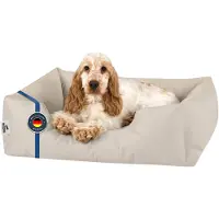 BedDog lit pour chien ZARA coussin pour chien avec housse lavable panier pour chien canapé pour chien,LIGHT-SAND (beige clair),(S) ca. 55x40x17cm
