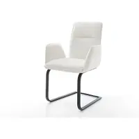 DELIFE Cantilever Vinja-Flex bouclé doux beige pied cantilever plat noir