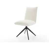 DELIFE Chaise-pivotante Lelio-Flex bouclé doux beige pied croisé large noir pivotement sur 360° fonction bascule resorts ensachés