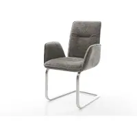 DELIFE Cantilever Vinja-Flex bouclé doux couleur boue pied cantilever plat acier inoxydable