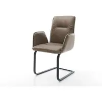 DELIFE Cantilever Vinja-Flex microvelours taupe vintage pied cantilever plat noir