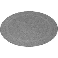 Teppium Tapis Rond 200 cm Gris Bordure Tissage Plat Résistant