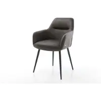 DELIFE Chaise-de-salle-à-manger Pejo-Flex microvelours anthracite vintage 4 pieds coniques noir ressorts ensachés