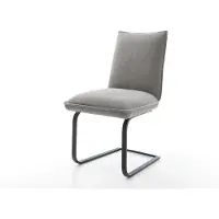 DELIFE Cantilever Lelio-Flex tissu structuré doux gris pied cantilever plat noir resorts ensachés