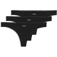 HUGO pour femme. 50566737 Set 3 Tangas Micro noir (L), Homewear, Polyamide