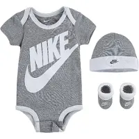 Nike Kids Futura Logo Box Short Sleeve Set Gris 6-12 Months Enfants