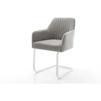 DELIFE Cantilever Greg-Flex tissu structuré doux gris pied cantilever plat blanc resorts ensachés