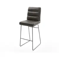 DELIFE Chaise-de-bar Pela-Flex vintage anthracite cadre patin métal