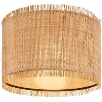 Briloner Plafonnier Borra, abat-jour en paille, style boh me, douille E27, naturel, 40 x 28 cm