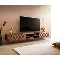 DELIFE Buffet bas Fevo 240 cm acacia marron 4 portes flottant