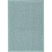 Teppium Tapis intérieur extérieur 200x290 cm bleu uni lavable imperméable facile d’entretien tissage plat idéal pour balcon terrasse jardin et cuisine