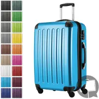 Hauptstadtkoffer Alex - Valise rigide extensible avec 4 roulettes Check-In Trolley Valise de voyage avec soufflet d'extension Check-In Bagages 158cm Hardcase Luggage 65 cm, 74 litres,Cyanblau