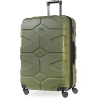 Hauptstadtkoffer - X-Kölln - Valise à coque rigide XL avec extension, valise à roulettes, grande valise de voyage, extensible, TSA, 76 cm, 120 litres, vert olive