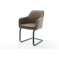 DELIFE Cantilever Greg-Flex microvelours taupe vintage pied cantilever plat noir ressorts ensachés