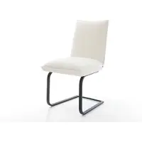 DELIFE Cantilever Lelio-Flex bouclé doux beige pied cantilever plat noir resorts ensachés
