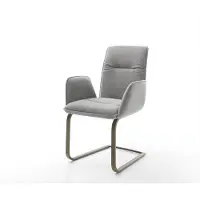 DELIFE Cantilever Vinja-Flex tissu structuré doux gris pied cantilever plat aspect titane
