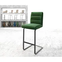 DELIFE Chaise-de-bar Pela-Flex velours vert chaise cantilever métal plat