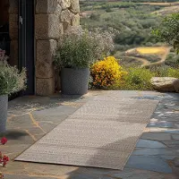 Teppium Tapis Extérieur Beige 80x150 cm Couloir Résistant aux Intempéries UV Facile d’Entretien Design Scandinave Boho pour Cuisine Balcon Terrasse Salon