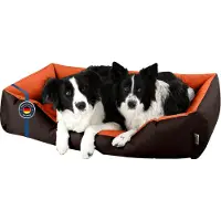 BedDog Lupi Lit Pour Chien, Panier Corbeille, Coussin De Chien [Xxl Env. 120x85cm, Sunset (Brun/Orange)]