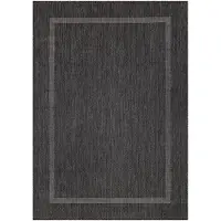 Teppium Tapis Extérieur 200x290 cm Noir Design Bordure Tissage Plat Résistant aux Intempéries Lavable pour Salon Salle à Manger Terrasse