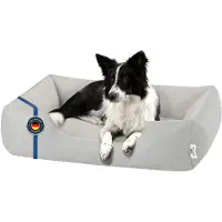 BedDog Zara Lit Pour Chien, Panier Corbeille, Coussin De Chien [Xl Env. 100x85cm, Light-Grey (Gris Clair)]