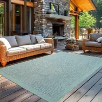 Carpetsale24 Tapis Intérieur Extérieur Terrasse Balcon Cuisine Aspect Sisal Tissage Plat Imperméable Uni Structuré, Taille: 200x290 cm